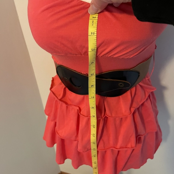 ALMOST FAMOUS -- Strapless Bandeau Tube Tunic Layered Ruffles+Elastic Waist - Picture 3 of 5